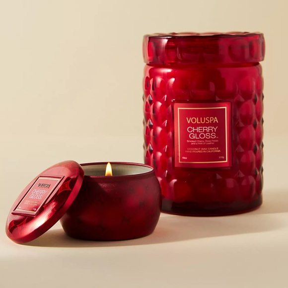 Anthropologie Voluspa Cherry Gloss Mini Tin Candle - Picture 2 of 8